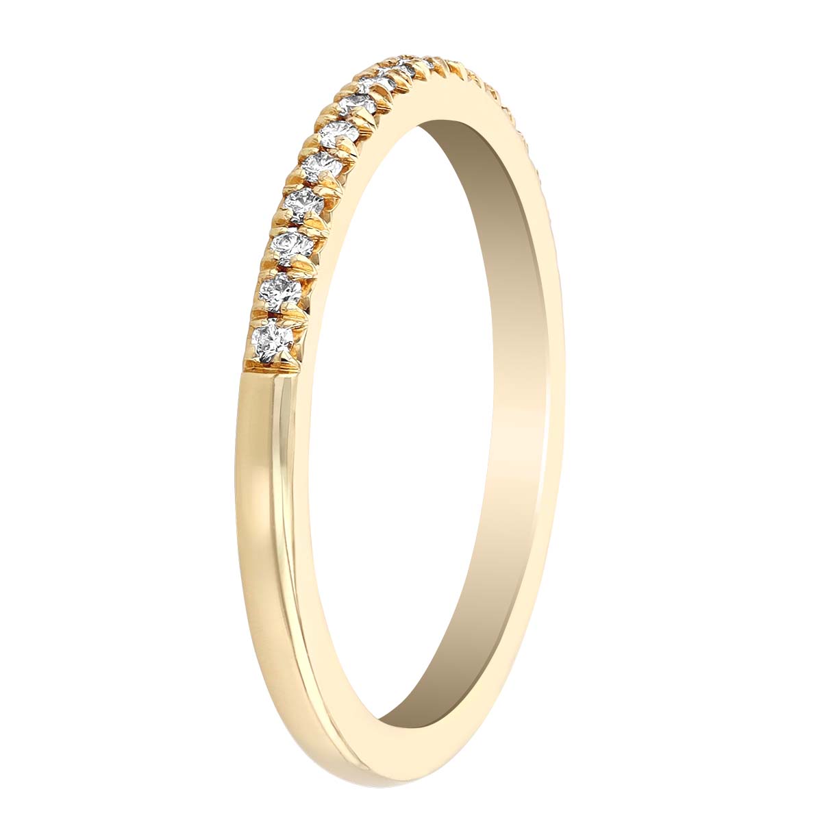 18K Yellow Gold Diamond Pavé Wedding Band